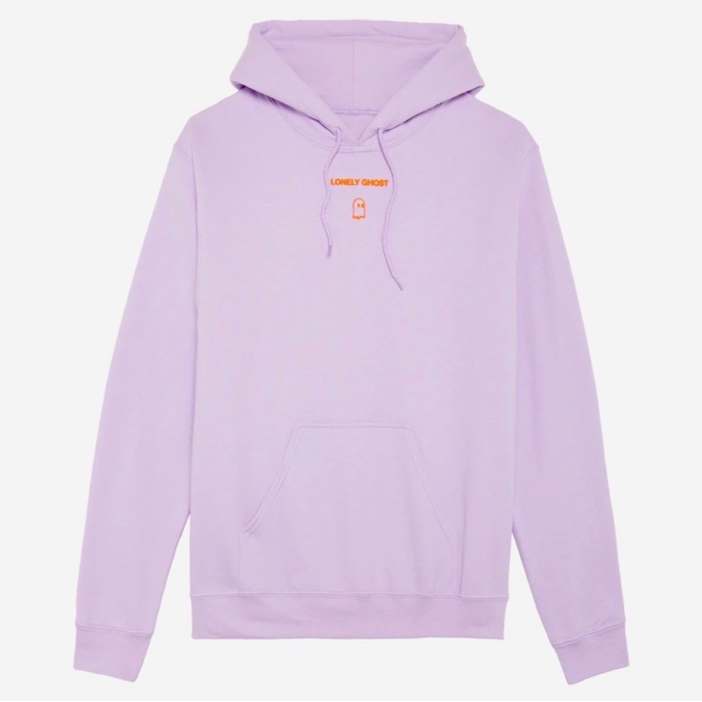LONELY GHOST Light Purple Hoodie